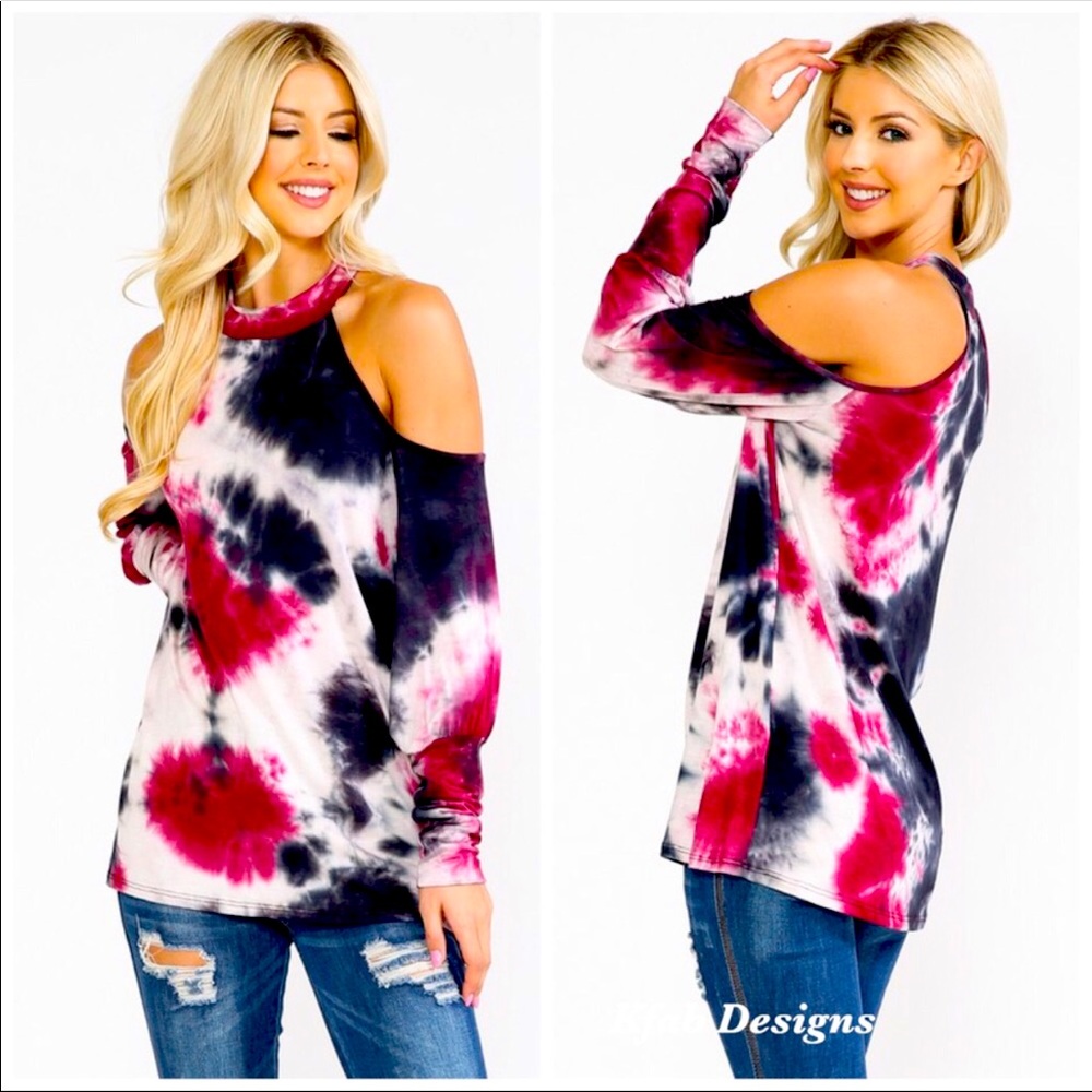 Spicy🔥Tie-dye top w/ off shoulder vibe💕 Perfect!